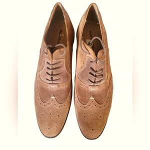 Hush Puppies Men's Tan Brogue Oxford Lace Up Suede Shoes Size 9